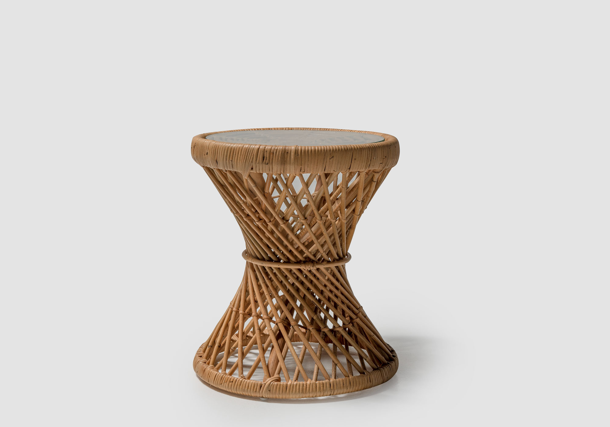 Rattan side table