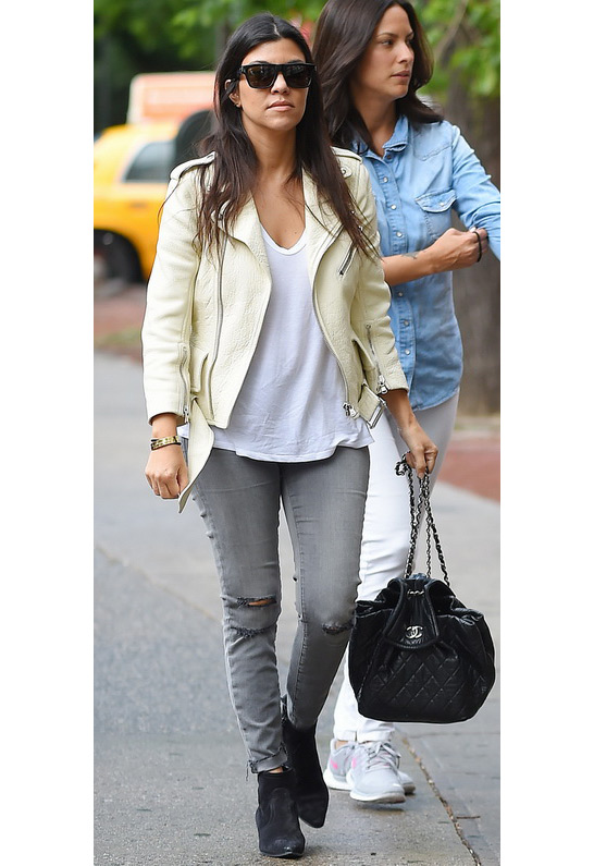 StyleBust » Kourtney Kardashian wearing J Brand Mercy Cropped Mid Rise
