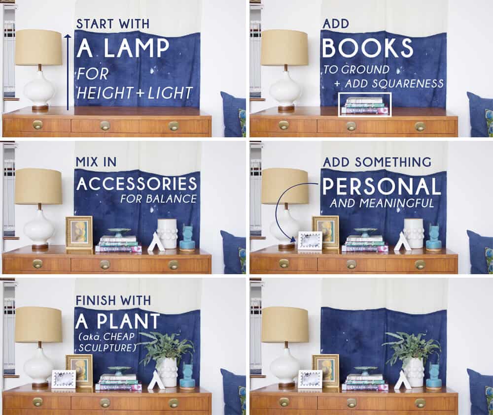 Emily Henderson How To Style A Credenza Grid Emily Henderson