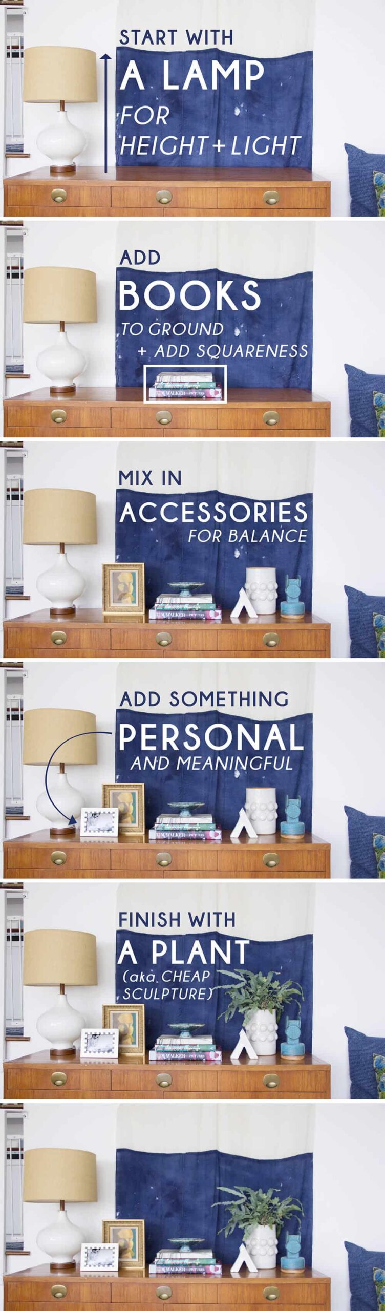 Emily Henderson How To Style A Credenza Long Grid Emily Henderson