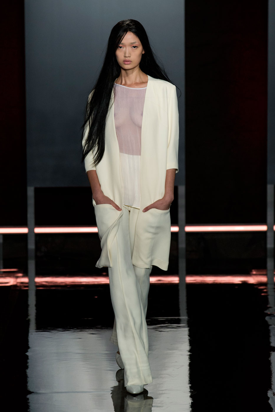 Sheer Shirts With No Bra at NYFW StyleCaster