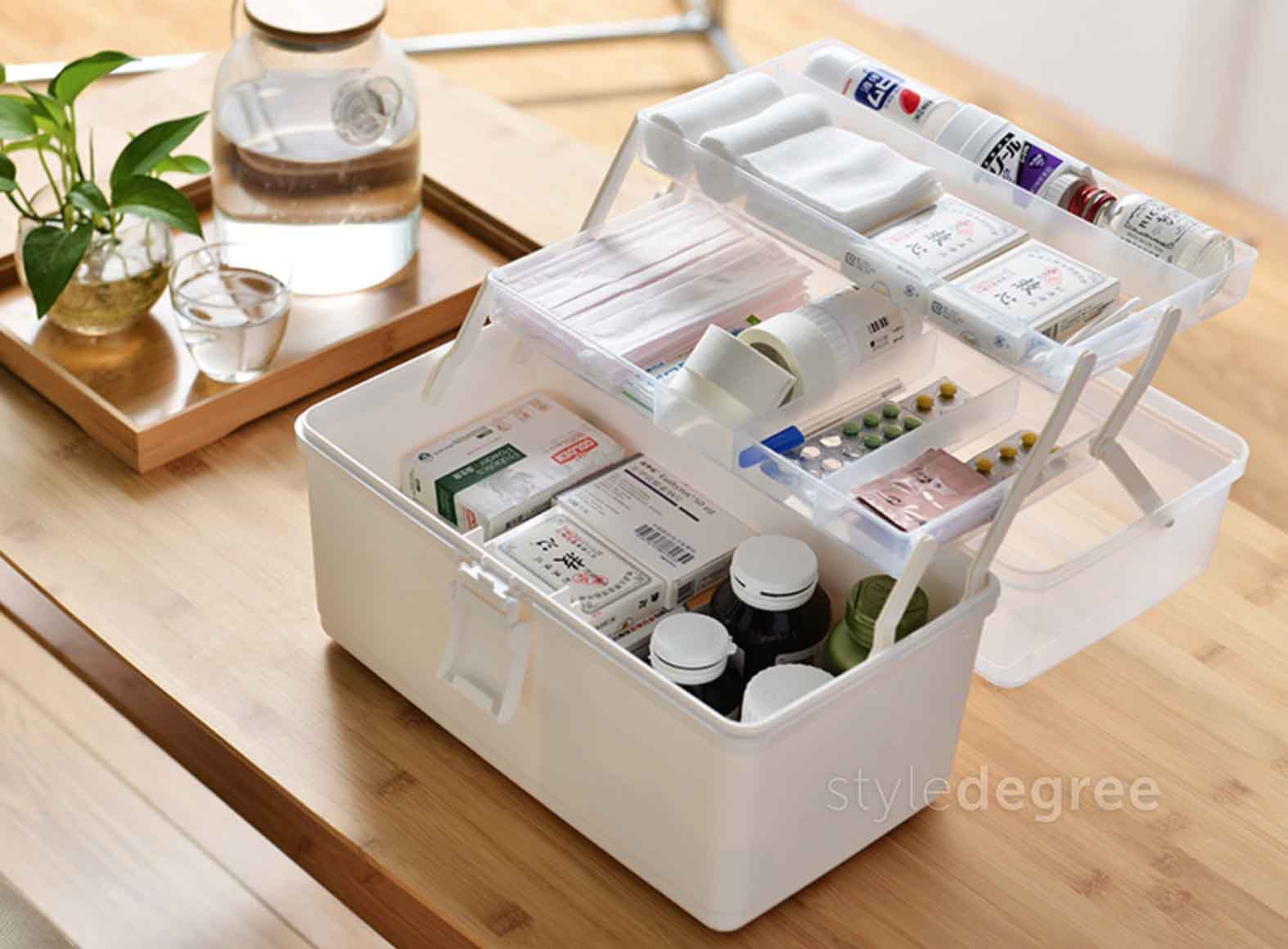 3Tier First Aid Medicine Box Medical Organizer Style Degree