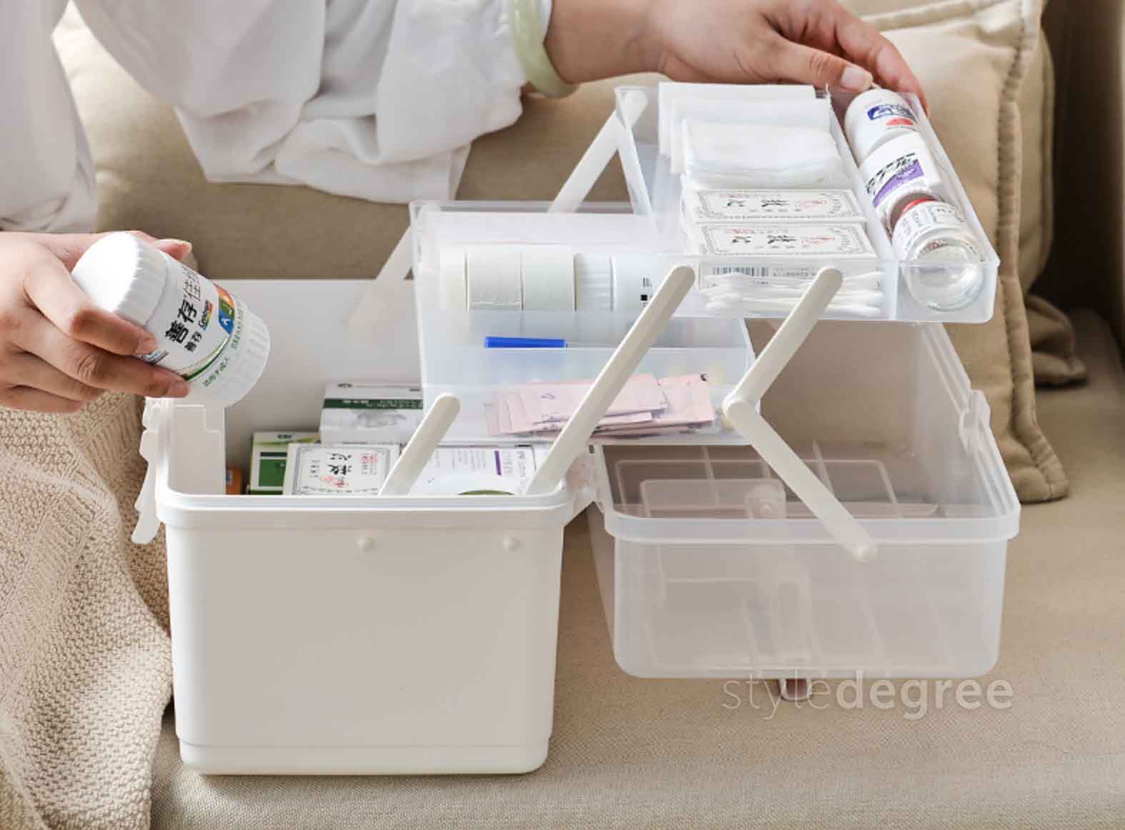 3Tier First Aid Medicine Box Medical Organizer Style Degree