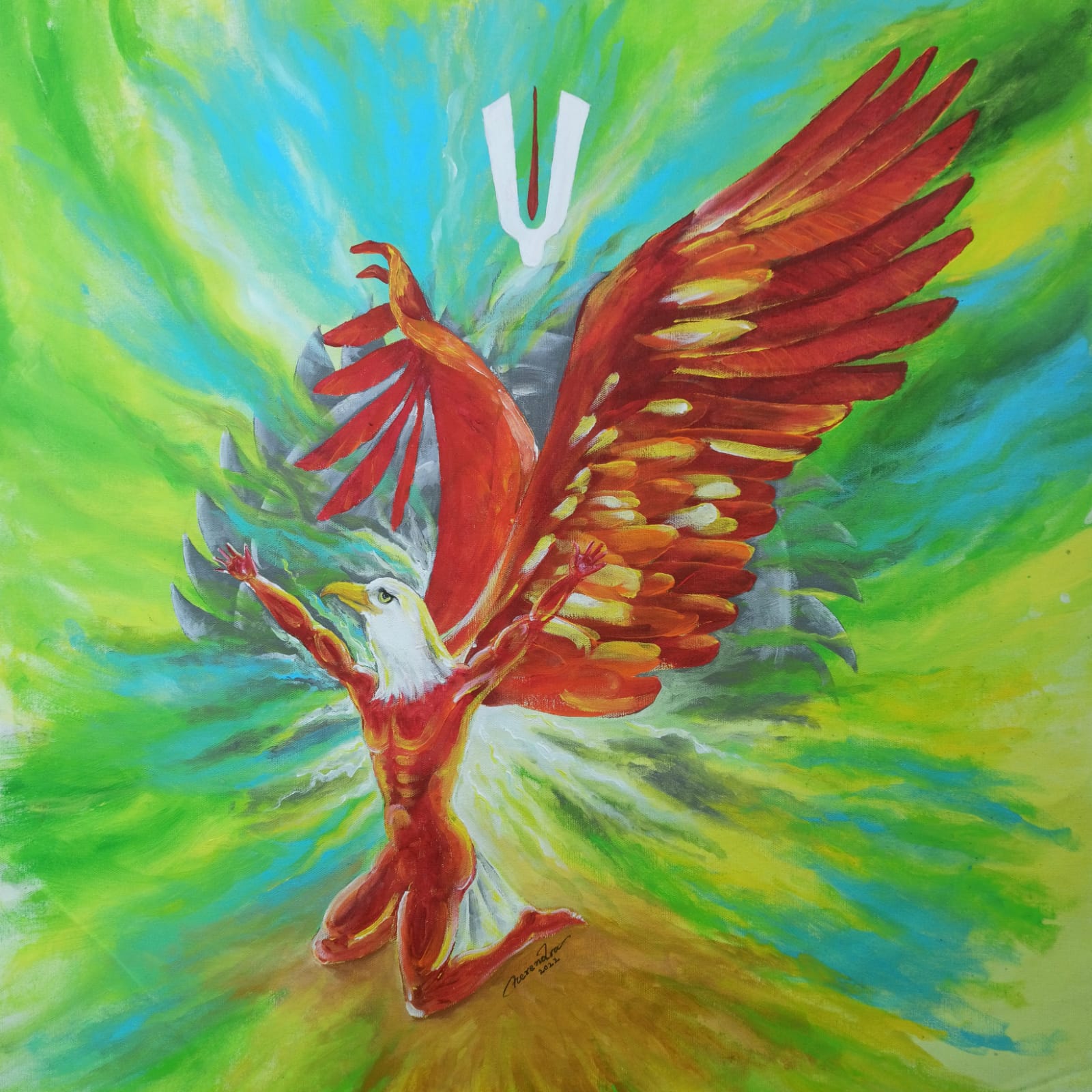 Painting Awahan Call Of The Garuda (Phoenix Painting)