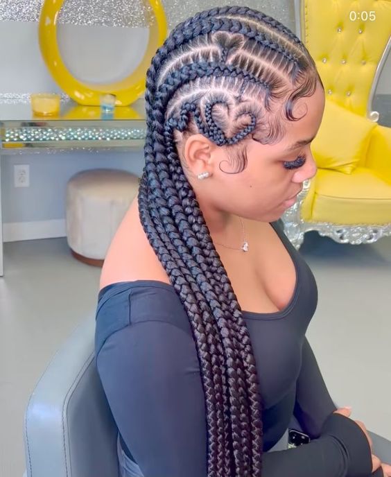 25 Stylish Heart Box Braids Hairstyle Inspos StyleOwner