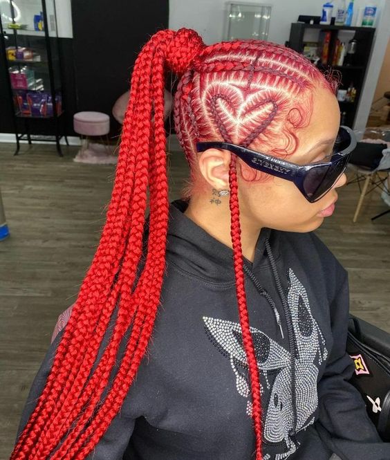 25 Stylish Heart Box Braids Hairstyle Inspos StyleOwner