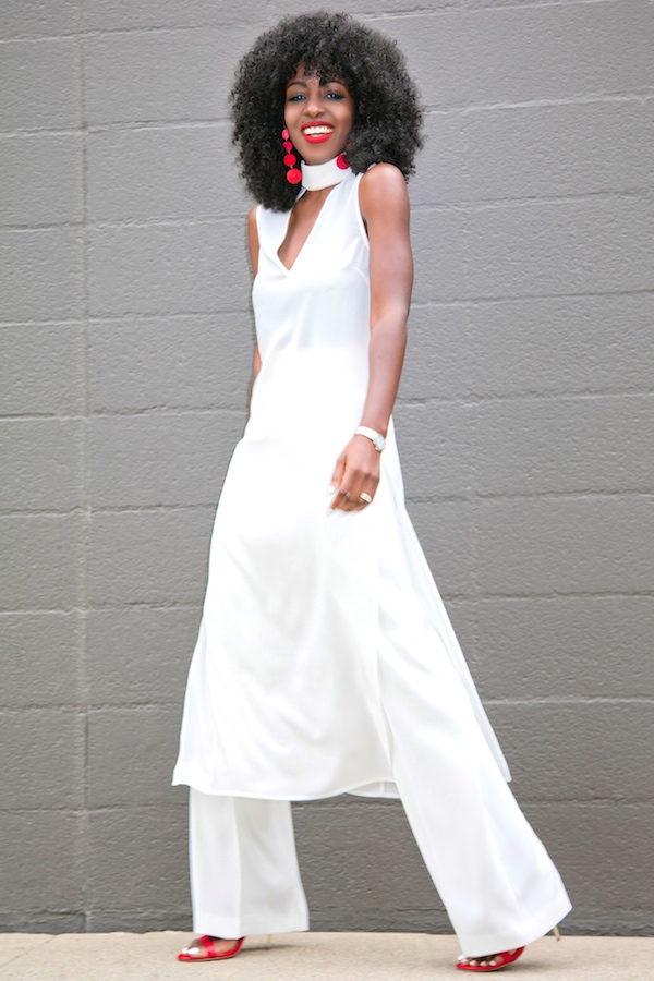 Style Pantry Sleeveless Side Slit Tunic + Wide Leg Trousers