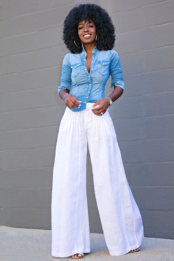 Fitted Denim Shirt + Wide Leg Pants Style Pantry Bloglovin’