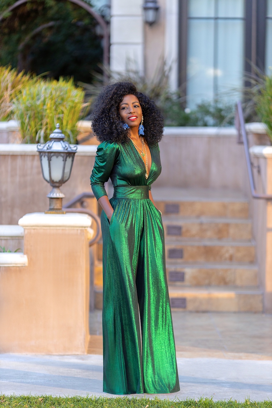 THIS Dazzling Emerald Green Jumpsuit for New Year's Eve! AshbyDodd