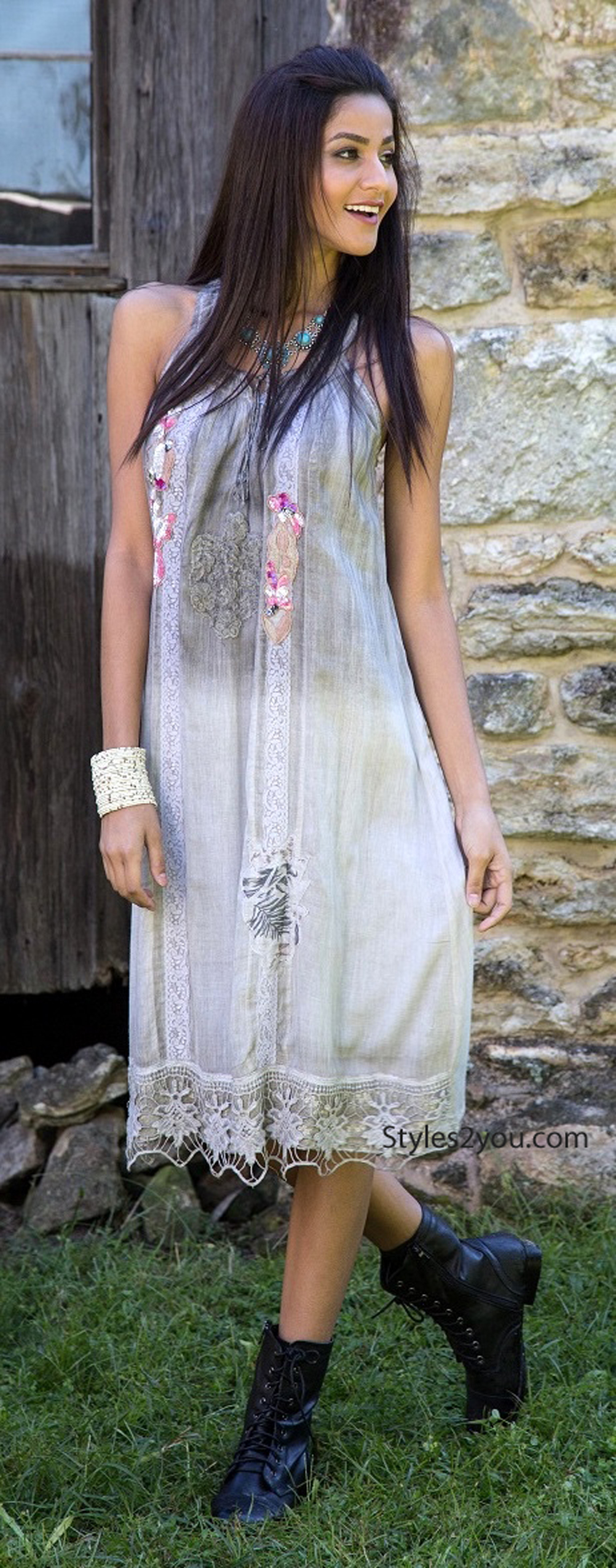 Cherish Victorian Dress Stone Washed Gray Sacred Threads Dresses Sacred