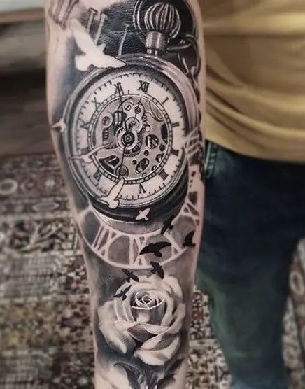 15 Best Clock Tattoo Designs With Images | Styles At Life 556_x_436_webp