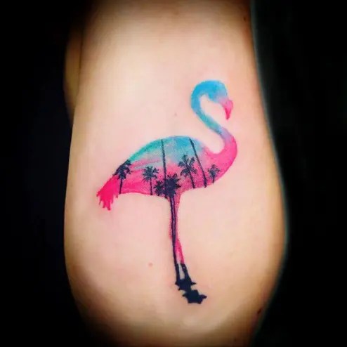 9 Stylish & Stunning Flamingo Tattoo Designs | Styles At Life 494_x_494_webp