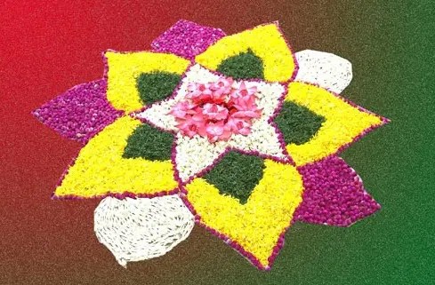 20 Beautiful Floral Rangoli Designs Using Flowers | Styles At Life
