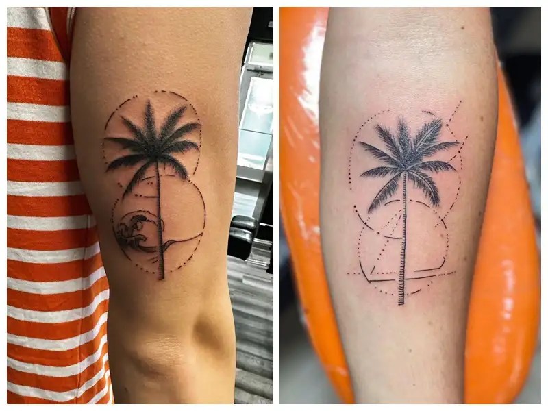 Beach Palm Tree Tattoo