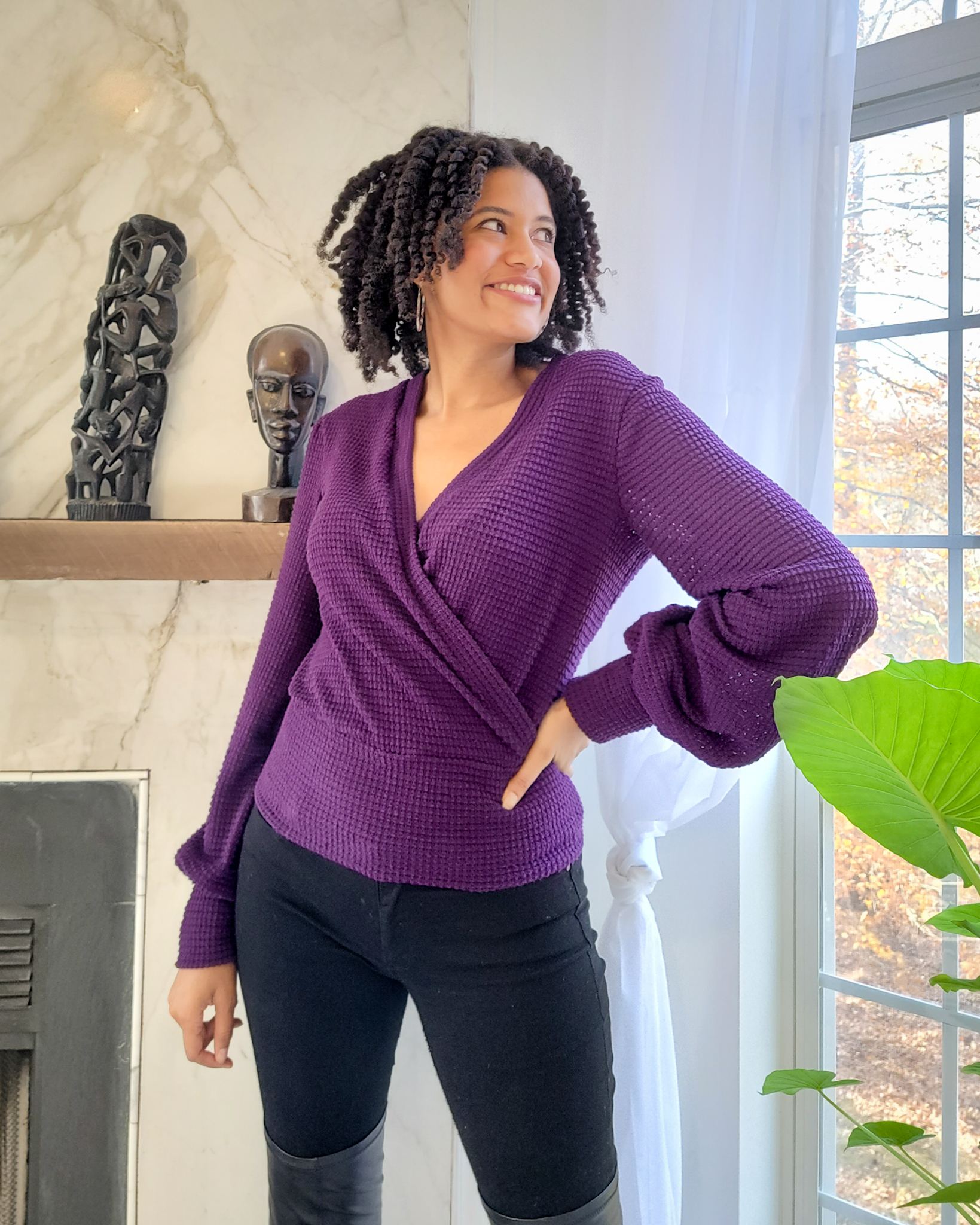 surplice sweater top