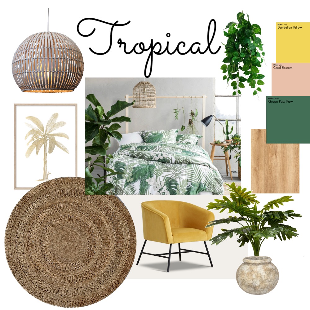 Tropical Mood Board Interior Design Mood Board by Michelle_Neilsen