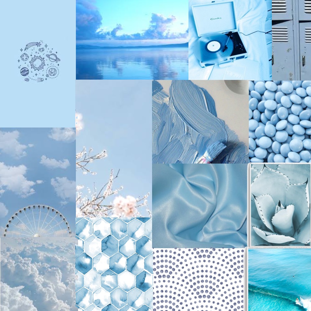 Blue Aesthetic Mood Board Interior Design Mood Board by _ediemarch