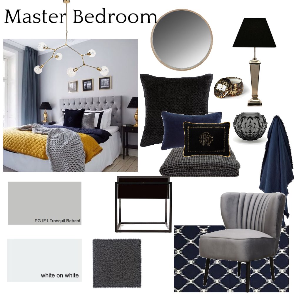 Master bedroom Interior Design Mood Board by Inspace Design Style