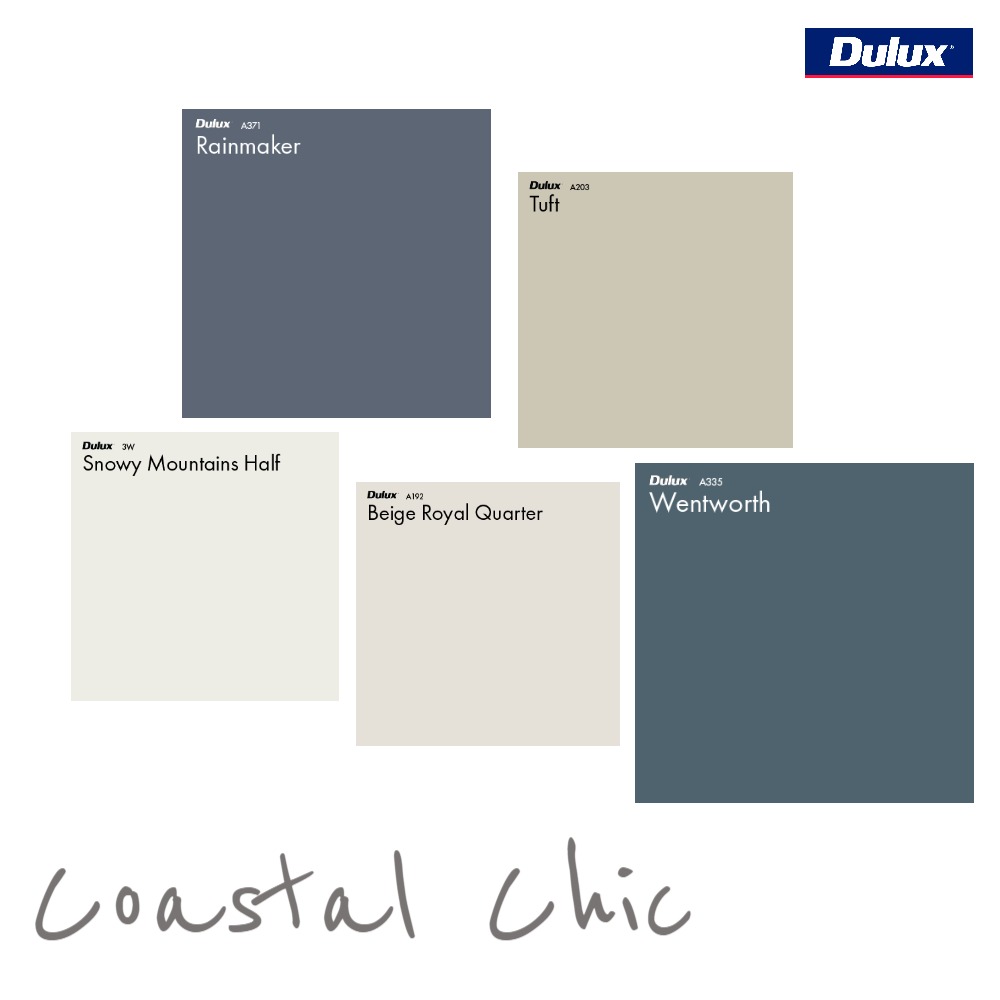 Dulux Coastal Chic Colour Palette Interior Design Mood Board by Dulux