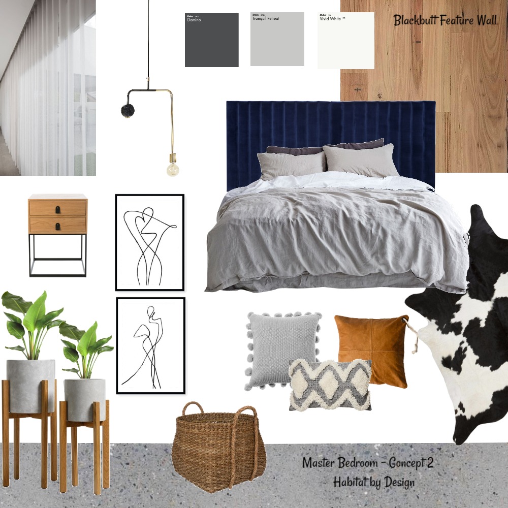 Master Bedroom Concept 2 Interior Design Mood Board by Habitat_by