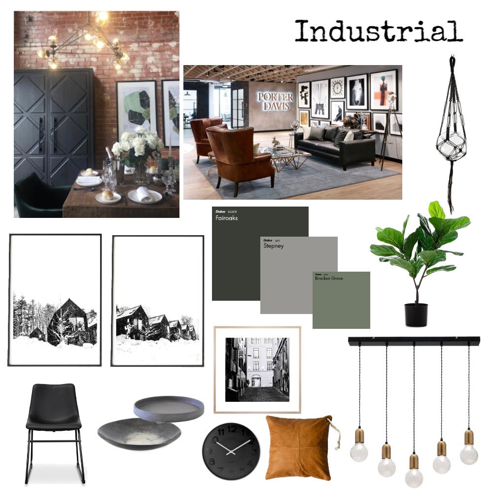 Industrial Interior Design Mood Board by Elise Style Sourcebook
