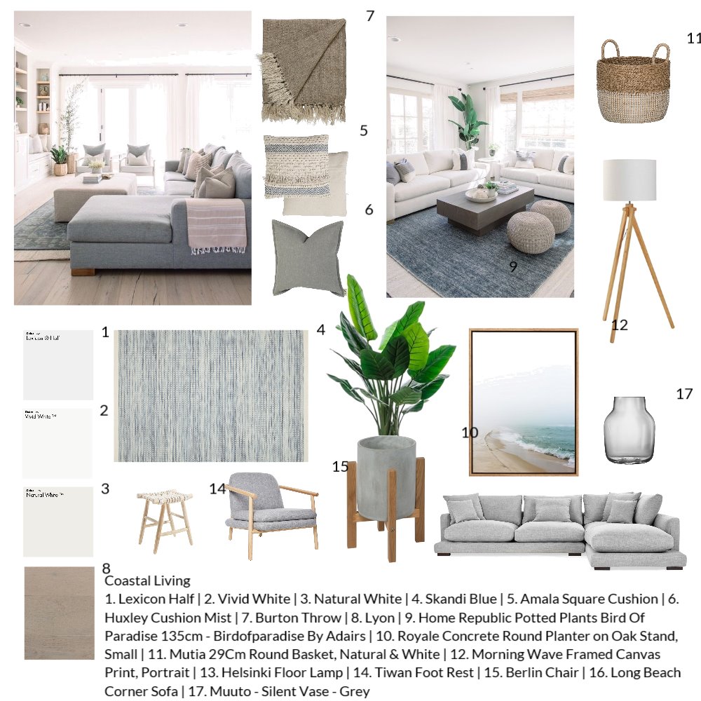 coastal living Interior Design Mood Board by triciamaria Style Sourcebook