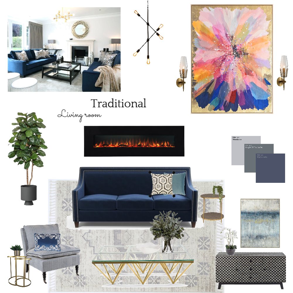 Traditional mood board Interior Design Mood Board by cotewest Style