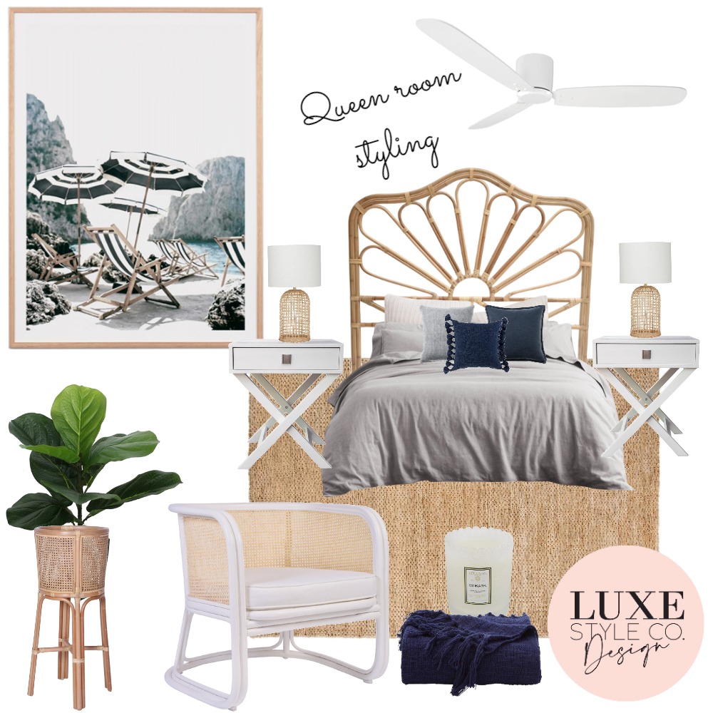 Beach house Queen Room Interior Design Mood Board by Luxe Style Co