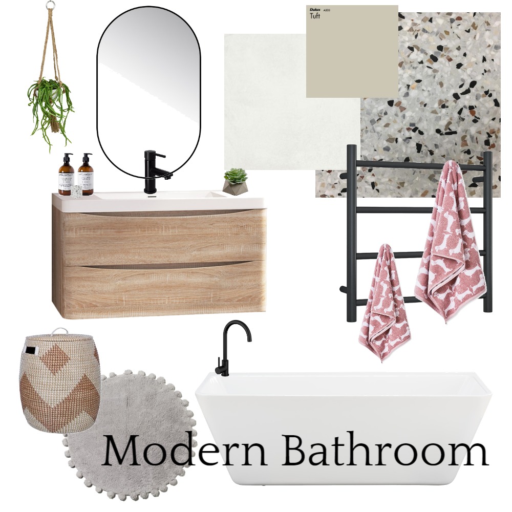 Modern Bathroom Interior Design Mood Board by CasTilbrook Style