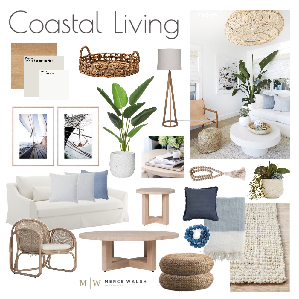 Coastal Living Interior Design Mood Board by Merce Walsh Interiors