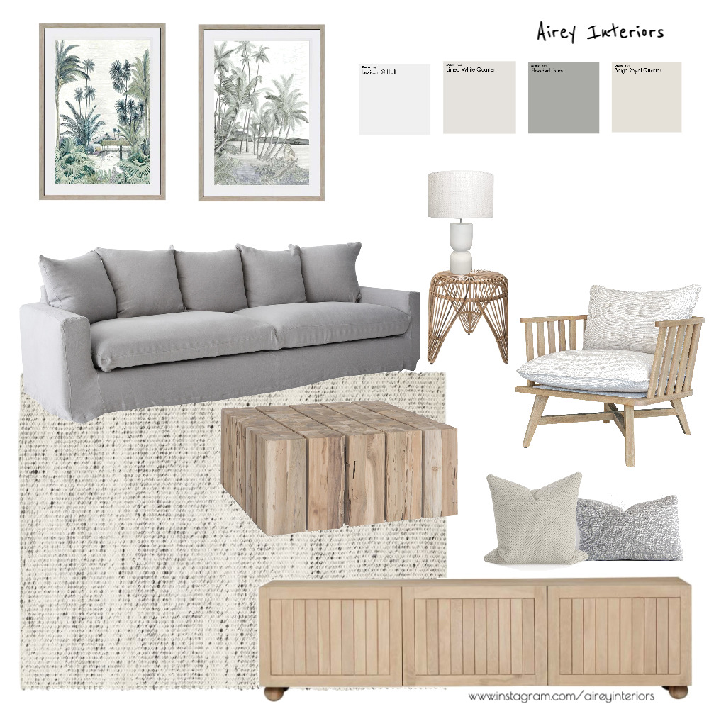 Coastal living room Interior Design Mood Board by aireyinteriors
