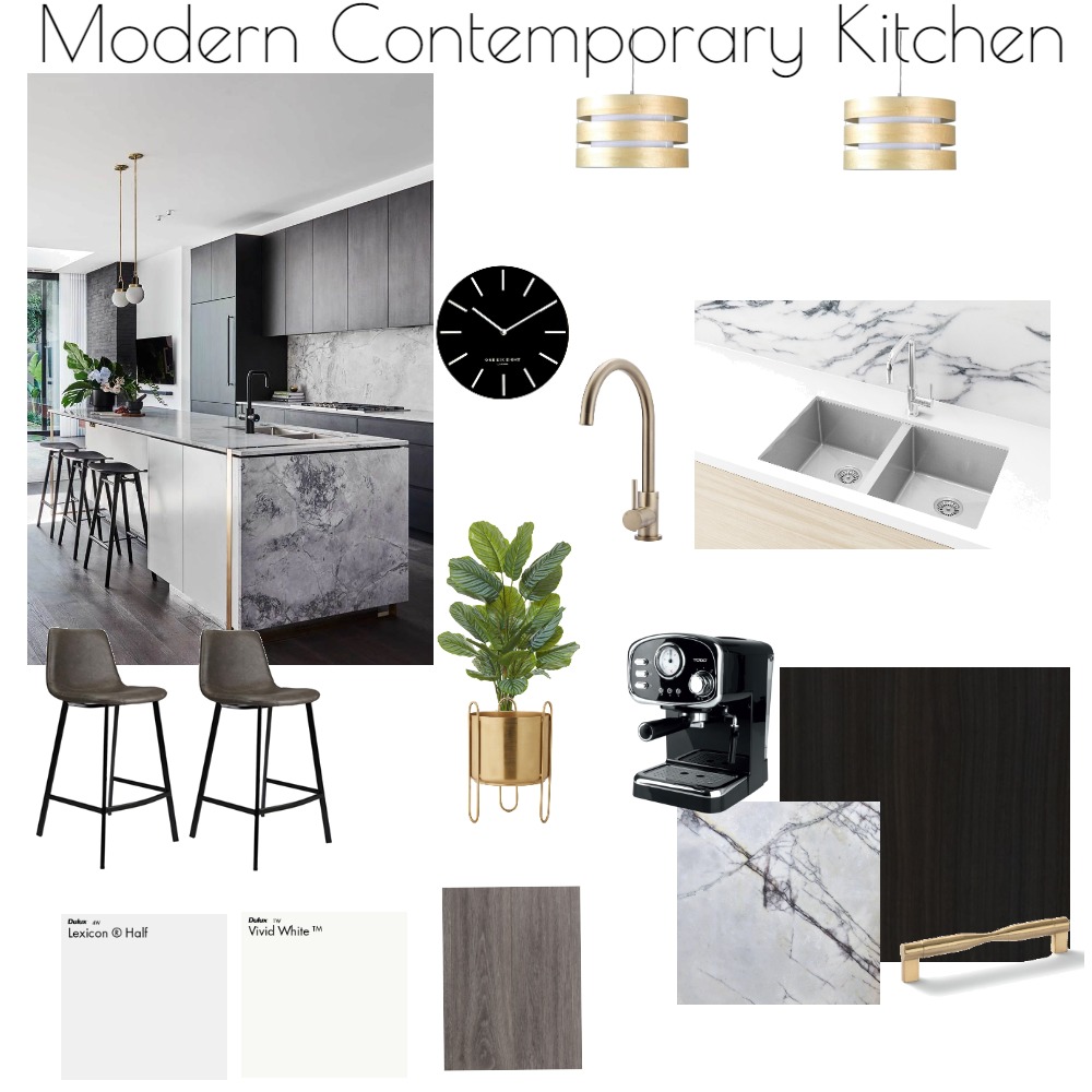Modern Contemporary Kitchen Interior Design Mood Board by Tyisha