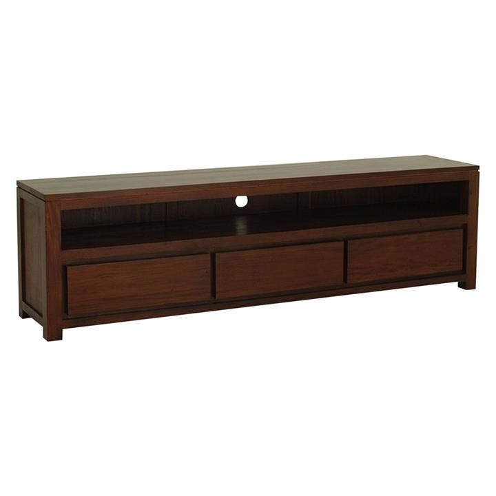 Hague 3 Drawer Timber Entertainment Unit in Brown by Kayu Estate by