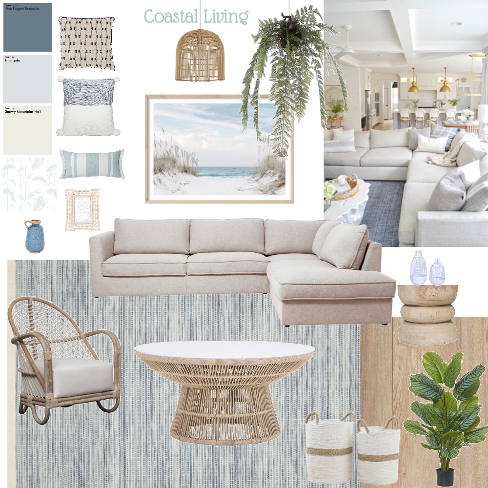 coastal living Interior Design Mood Board by laurenlongaphy Style
