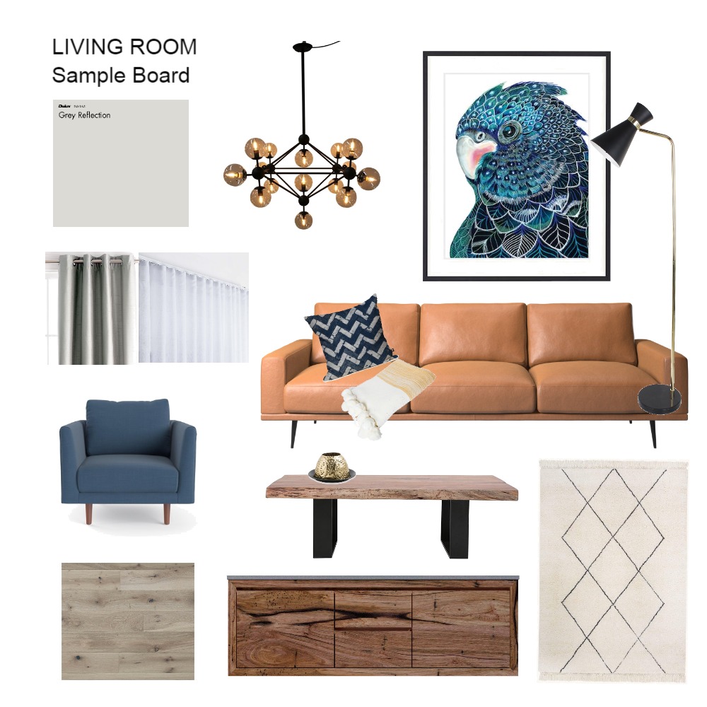 Living Room Sample Board Interior Design Mood Board by vingfaisalhome