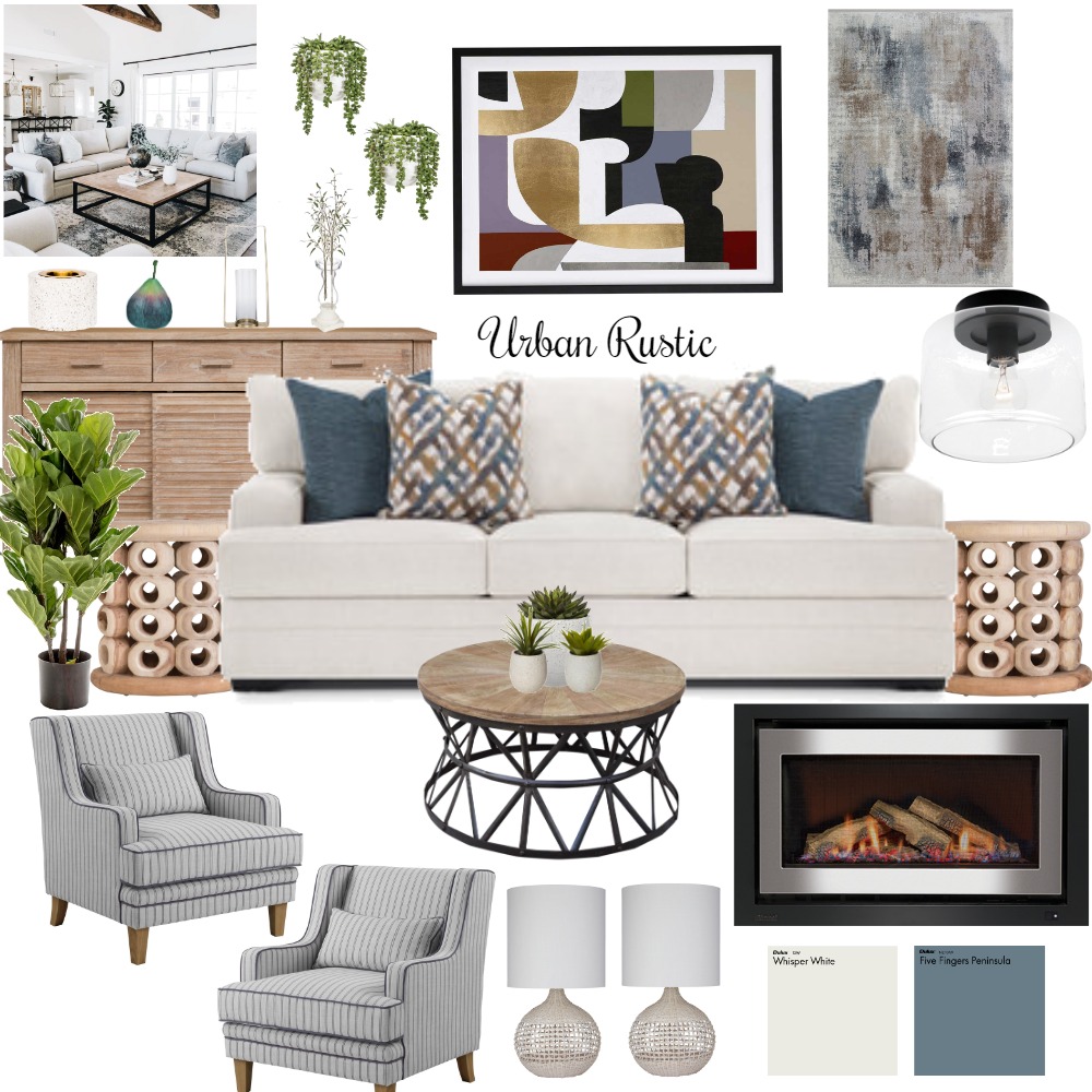 Urban Rustic Interior Design Mood Board by Krys_H Style Sourcebook