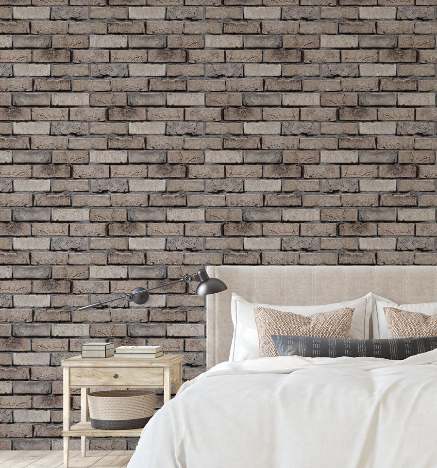 Brown Brick Wallpaper by Style Sourcebook