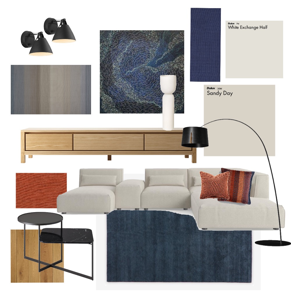 Living Room Sample Board Interior Design Mood Board by Lisa Fleming