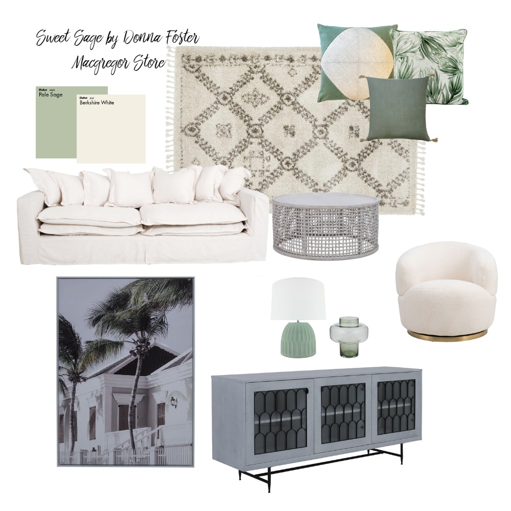 Sweet Sage by Donna Foster Macgregor Store Interior Design Mood Board
