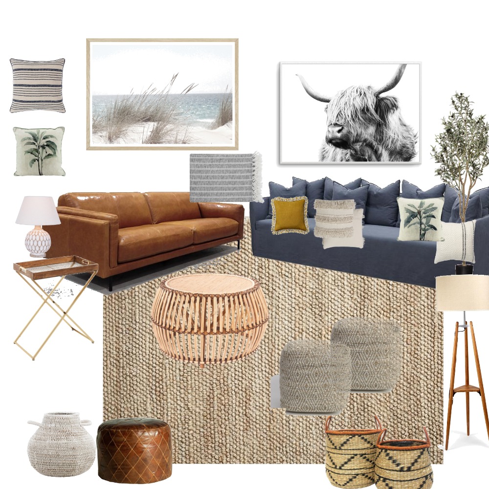 Farmhouse Main Living Room Interior Design Mood Board by EmmaH Style Sourcebook