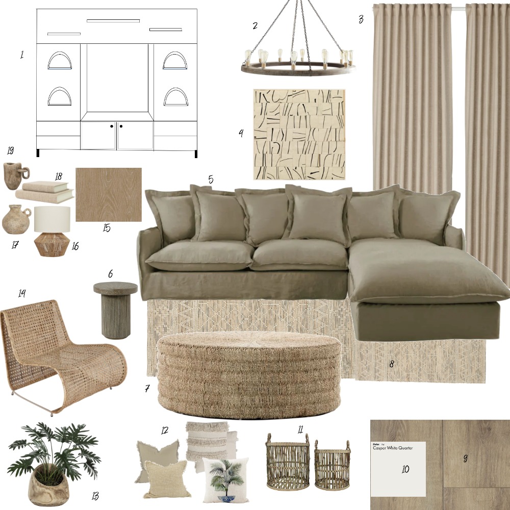 Living room Sample board Interior Design Mood Board by MarinaElian