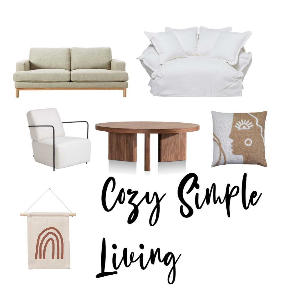 Cozy Simple Living Design Interior Design Mood Board by Aina Dyandra