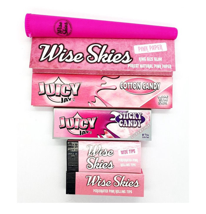 Wise Skies Pink Rolling Bundle Pink Rolling Papers.