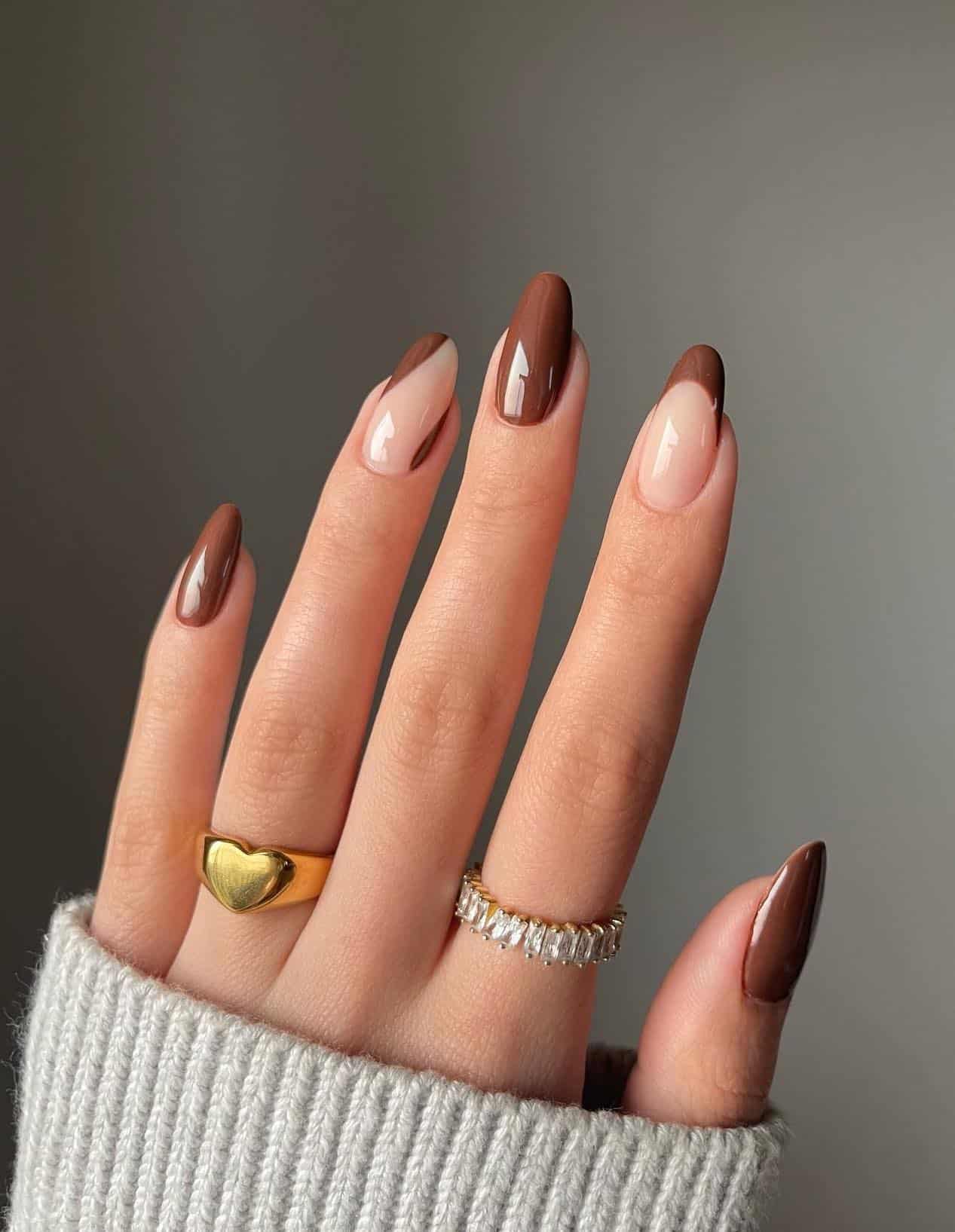 27+ Brown Nails That Are Anything But Basic marble, swirls, etc.