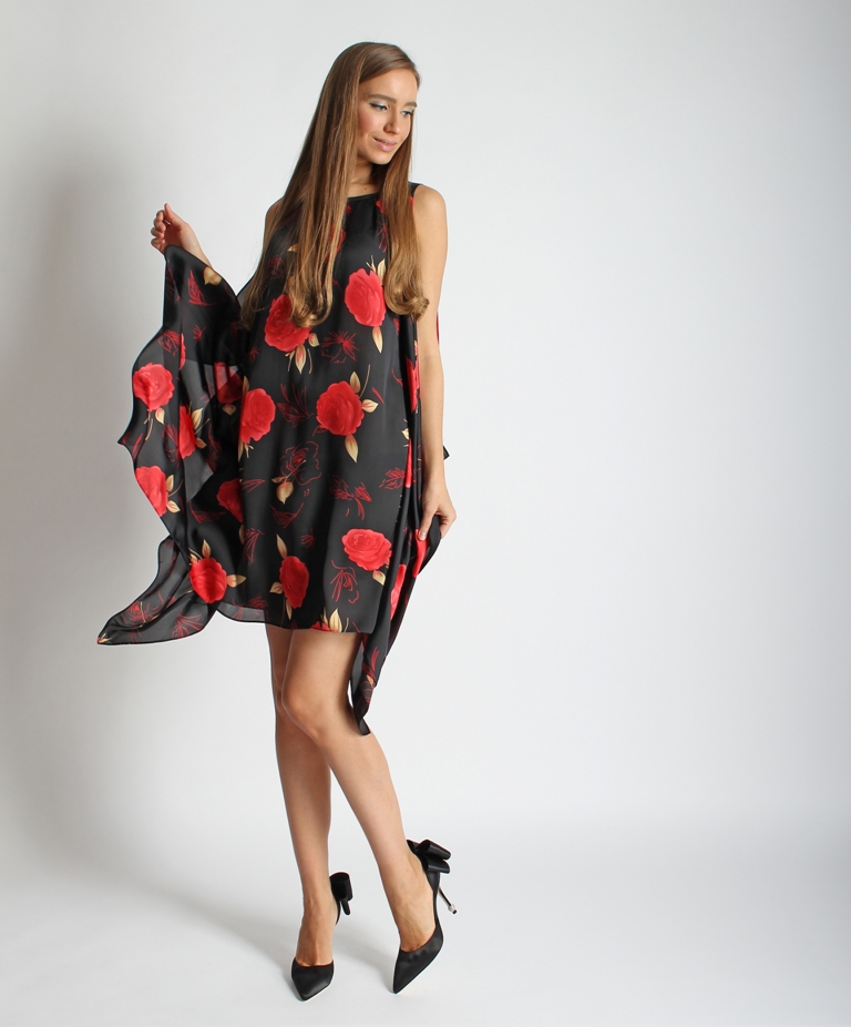 Silk Dress with Roses Designer Fashion For Every Style