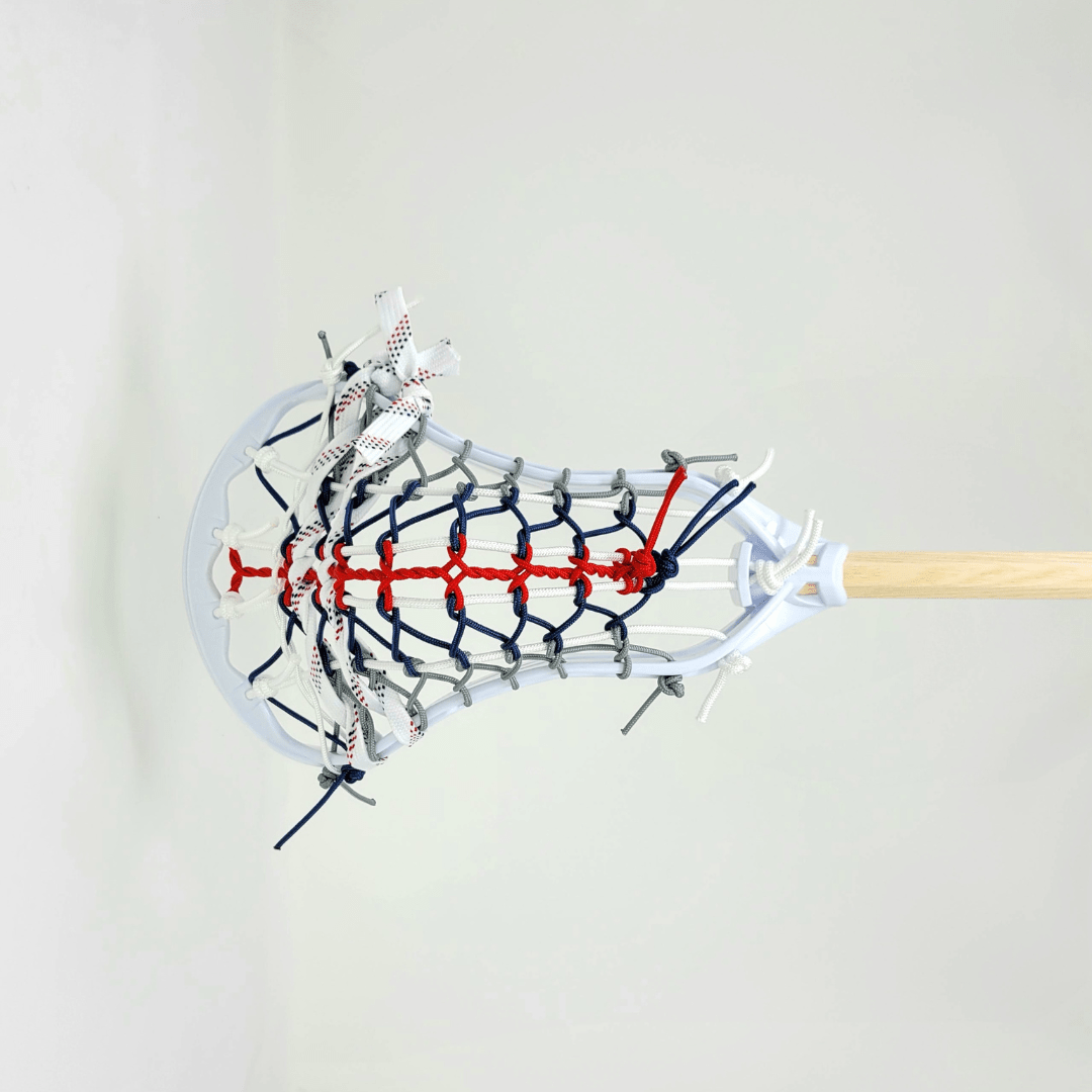 Mini Wood Lacrosse Fiddle Sticks, Mesh & Pita Custom Strung Pockets