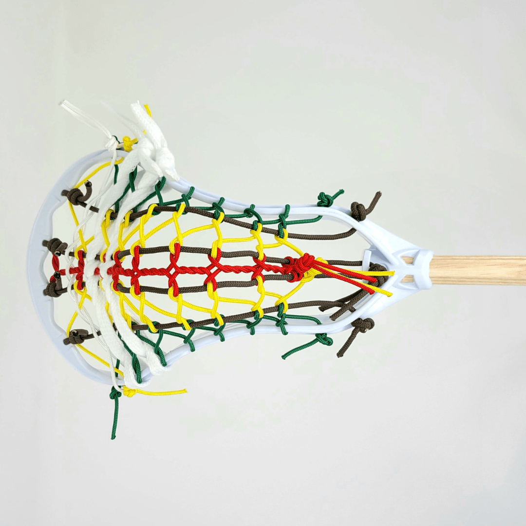 Mini Wood Lacrosse Fiddle Sticks, Mesh & Pita Custom Strung Pockets