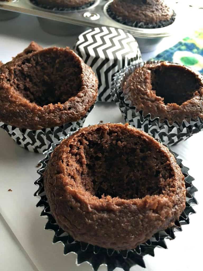 Easy To Make Turtle Track Ice Cream Filled Cupcakes