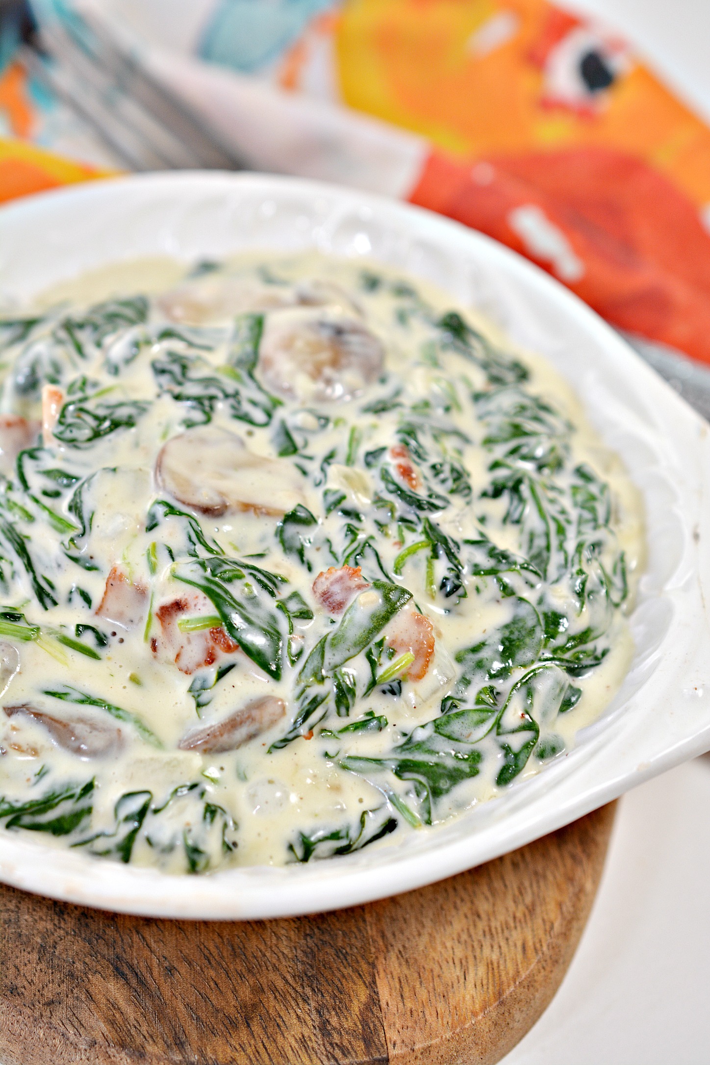 Keto Creamed Spinach With Mushrooms & Bacon Perfect Keto Side Dish