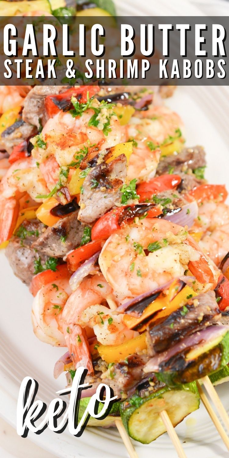 Keto Steak and Shrimp Kabobs Grilled Surf & Turf Recipe